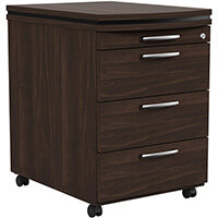 Oskar Mobile 4 Drawer Pedestal Dark Walnut W425mm Oskar Mobile 4 Drawer Pedestal Dark Walnut W425mm