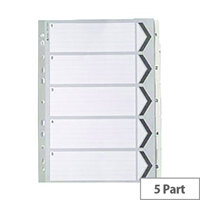 A4 Mylar Index 1-5 Part Subject Dividers White WX01527 A4 Mylar Index 1-5 Part Subject Dividers White WX01527