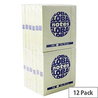 White Box Repositionable Notes 3x3 Yellow Pack 12