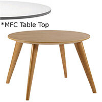Frovi YAK  Round Coffee Table With Natural Oak Frame & MFC Top Dia600xH390mm - Minimalist Design MFC Melamine Surface
