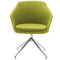 Frovi YAK  Armchair With 4 Star Swivel Polished Aluminium Base H830xW620xD600mm 480mm Seat Height - Fabric Band A