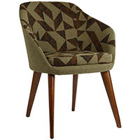 Frovi YAK  Armchair With Stained Walnut 4 Leg Base H830xW610xD590mm 480mm Seat Height - Fabric Band I