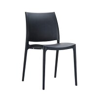 MAYA Side Chair - Polypropylene - Indoor & Outdoor - Stackable - Black MAYA Side Chair - Polypropylene - Indoor & Outdoor - Stackable - Black