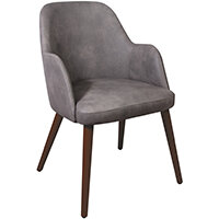 Aztec Armchair - Faux Leather - Steel Grey Vintage Elegance Aztec Armchair - Faux Leather - Steel Grey Vintage Elegance
