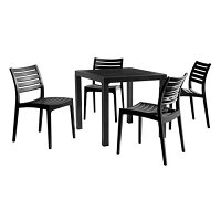 Ares Dining Set Black Table & Chairs - Suitable for Indoor & Outdoor Use Ares Dining Set Black Table & Chairs - Suitable for Indoor & Outdoor Use