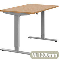 Zoom Height Adjustable Sit Stand Office Desk Plain Top W1200mmxD700mmxH685-1185mm Beech Top Silver Frame - Prevents & Reduces Muscle & Back Problems, Poor Circulation & Increases Brain Activity. Zoom Height Adjustable Sit Stand Office Desk Plain Top W1200mmxD700mmxH685-1185mm Beech Top Silver Frame - Prevents & Reduces Muscle & Back Problems, Poor Circulation & Increases Brain Activity.