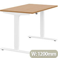 Zoom Height Adjustable Sit Stand Office Desk Plain Top W1200mmxD700mmxH685-1185mm Beech Top White Frame - Prevents & Reduces Muscle & Back Problems, Poor Circulation & Increases Brain Activity. Zoom Height Adjustable Sit Stand Office Desk Plain Top W1200mmxD700mmxH685-1185mm Beech Top White Frame - Prevents & Reduces Muscle & Back Problems, Poor Circulation & Increases Brain Activity.