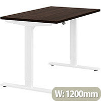 Zoom Height Adjustable Sit Stand Office Desk Plain Top W1200mmxD700mmxH685-1185mm Dark Walnut Top White Frame - Prevents & Reduces Muscle & Back Problems, Poor Circulation & Increases Brain Activity. Zoom Height Adjustable Sit Stand Office Desk Plain Top W1200mmxD700mmxH685-1185mm Dark Walnut Top White Frame - Prevents & Reduces Muscle & Back Problems, Poor Circulation & Increases Brain Activity.
