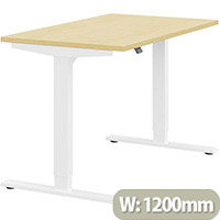 Zoom Height Adjustable Sit Stand Office Desk Plain Top W1200mmxD700mmxH685-1185mm Maple Top White Frame - Prevents & Reduces Muscle & Back Problems, Poor Circulation & Increases Brain Activity. Zoom Height Adjustable Sit Stand Office Desk Plain Top W1200mmxD700mmxH685-1185mm Maple Top White Frame - Prevents & Reduces Muscle & Back Problems, Poor Circulation & Increases Brain Activity.