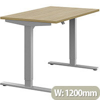 Zoom Height Adjustable Sit Stand Office Desk Plain Top W1200mmxD700mmxH685-1185mm Urban Oak Top Silver Frame - Prevents & Reduces Muscle & Back Problems, Poor Circulation & Increases Brain Activity. Zoom Height Adjustable Sit Stand Office Desk Plain Top W1200mmxD700mmxH685-1185mm Urban Oak Top Silver Frame - Prevents & Reduces Muscle & Back Problems, Poor Circulation & Increases Brain Activity.
