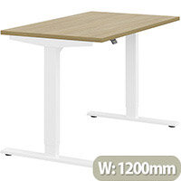 Zoom Height Adjustable Sit Stand Office Desk Plain Top W1200mmxD700mmxH685-1185mm Urban oak Top White Frame - Prevents & Reduces Muscle & Back Problems, Poor Circulation & Increases Brain Activity. Zoom Height Adjustable Sit Stand Office Desk Plain Top W1200mmxD700mmxH685-1185mm Urban oak Top White Frame - Prevents & Reduces Muscle & Back Problems, Poor Circulation & Increases Brain Activity.