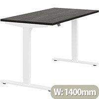 Zoom Height Adjustable Sit Stand Office Desk Plain Top W1400mmxD700mmxH685-1185mm Carbon Walnut Top White Frame - Prevents & Reduces Muscle & Back Problems, Poor Circulation & Increases Brain Activity. Zoom Height Adjustable Sit Stand Office Desk Plain Top W1400mmxD700mmxH685-1185mm Carbon Walnut Top White Frame - Prevents & Reduces Muscle & Back Problems, Poor Circulation & Increases Brain Activity.