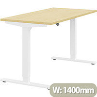 Zoom Height Adjustable Sit Stand Office Desk Plain Top W1400mmxD700mmxH685-1185mm Maple Top White Frame - Prevents & Reduces Muscle & Back Problems, Poor Circulation & Increases Brain Activity. Zoom Height Adjustable Sit Stand Office Desk Plain Top W1400mmxD700mmxH685-1185mm Maple Top White Frame - Prevents & Reduces Muscle & Back Problems, Poor Circulation & Increases Brain Activity.
