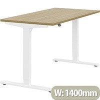 Zoom Height Adjustable Sit Stand Office Desk Plain Top W1400mmxD700mmxH685-1185mm Urban oak Top White Frame - Prevents & Reduces Muscle & Back Problems, Poor Circulation & Increases Brain Activity. Zoom Height Adjustable Sit Stand Office Desk Plain Top W1400mmxD700mmxH685-1185mm Urban oak Top White Frame - Prevents & Reduces Muscle & Back Problems, Poor Circulation & Increases Brain Activity.