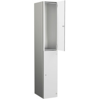 Zenbox Probe Wet Area Aluminium Locker 2 Door White Height 1800mm x  Width 300mm x Depth 450mm Indoor Use 7 Year Warranty