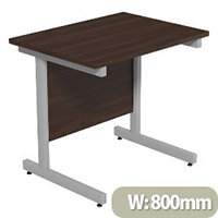 Cantilever Rectangular Return Office Desk Silver Legs W800xD600xH725mm Dark Walnut Ashford Cantilever Rectangular Return Office Desk Silver Legs W800xD600xH725mm Dark Walnut Ashford