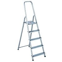 Alumiunium Step Ladder 5 Steps Plus Height 0.98m Silver 358739