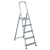 Alumiunium Step Ladder 6 Steps Plus Height 1.19m Silver 358740 Alumiunium Step Ladder 6 Steps Plus Height 1.19m Silver 358740