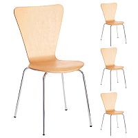 Arista Picasso Wooden Bistro Chair Beech/Silver Set of 4 CH0672BE