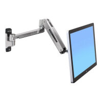 Ergotron LX HD Sit-Stand Wall Mount LCD Arm - Wall mount for LCD display - aluminium - polished aluminium - screen size: up to 46 Inches