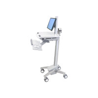 Ergotron StyleView Cart with LCD Pivot, SV40 - Cart for notebook / keyboard / mouse / barcode scanner - plastic, aluminium, zinc-plated steel - grey, white, polished aluminium - screen size: up to 22 Inches