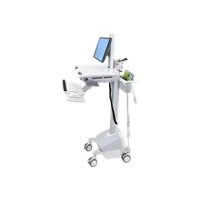 Ergotron StyleView EMR Cart with LCD Pivot, LiFe Powered - Cart for LCD display / keyboard / mouse / bar code scanner / CPU - plastic, aluminium, zinc-plated steel - grey, white, polished aluminium - screen size: up to 22 Inches