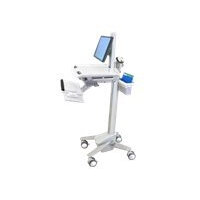 Ergotron StyleView EMR Cart with LCD Pivot - Cart for LCD display / keyboard / mouse / CPU / notebook / barcode scanner - plastic, aluminium, zinc-plated steel - grey, white, polished aluminium - screen size: up to 22 Inches