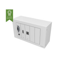 VISION TechConnect TC3 Wall-Mount Faceplate Package - Modular facility plate kit with snap-ins - HD-15, mini-phone stereo 3.5 mm, HDMI, USB Type B - matt white VISION TechConnect TC3 Wall-Mount Faceplate Package - Modular facility plate kit with snap-ins - HD-15, mini-phone stereo 3.5 mm, HDMI, USB Type B - matt white