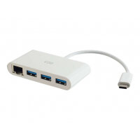 C2G USB-C to Ethernet Adapter with 3-Port USB Hub - Network adapter - USB-C - Gigabit Ethernet x 1 + USB 3.0 x 3 - white C2G USB-C to Ethernet Adapter with 3-Port USB Hub - Network adapter - USB-C - Gigabit Ethernet x 1 + USB 3.0 x 3 - white