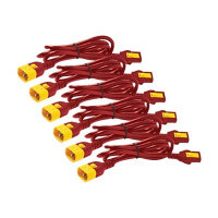 APC - Power cable - IEC 60320 C13 locking to IEC 60320 C14 locking - 60 cm - red (pack of 6) - for P/N: SCL500RMI1UC, SCL500RMI1UNC, SMT3000I-AR, SMT3000R2I-AR, SMTL750RMI2UC, SRT1500RMXLI