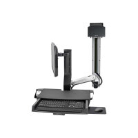 Ergotron SV Combo System with Worksurface &amp; Pan, Small CPU Holder - Mounting kit (CPU holder, wrist rest, wall mount bracket, track mount bracket kit, slide-out mouse tray, monitor mount, barcode scanner and mouse holder, combo arm, work surface with 