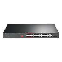 TP-Link TL-SL1226P - Switch - unmanaged - 24 x 10/100 (PoE+) + 2 x 10/100/1000 + 2 x combo Gigabit SFP - desktop, rack-mountable - PoE+ (250 W)