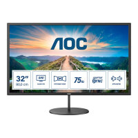 AOC Q32V4 - LED monitor - 32&quot; (31.5&quot; viewable) - 2560 x 1440 QHD @ 75 Hz - IPS - 250 cd/m&sup2; - 1200:1 - 4 ms - HDMI, DisplayPort - speakers - black