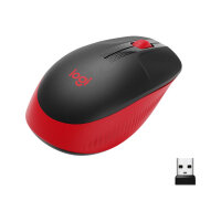Logitech M190 - Mouse - optical - 3 buttons - wireless - USB wireless receiver - red
