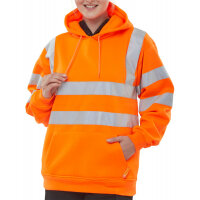 Beeswift Pull On Hooded Hi-Vis Sweatshirt With Handwarmer Pockets Size 3XL Orange Ref BSSSH25ORXXXL