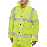 Beeswift High Visibility Standard Parka Jacket with 2-Way Zip Fastening Medium Yellow Ref 35422