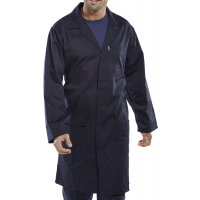 Beeswift Poly Cotton Warehouse Coat Navy Blue 32