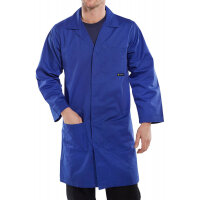 Beeswift Poly Cotton Warehouse Coat 36in Chest Royal Blue Ref PCWCR36