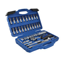 BlueSpot Tools 1/4in Square Drive Socket & Bit Set, 46 Piece