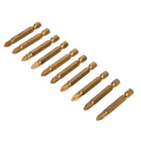 BlueSpot Tools Titanium Coated Screwdriver Bits PZ2x50mm (Pack 10)