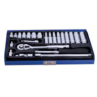 BlueSpot Tools 1/4in Metric Socket Set, 24 Piece