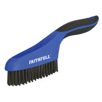 Faithfull Scratch Brush Soft Grip 4x16 Row Steel