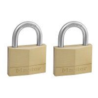 Master Lock Solid Brass 50mm Padlock 5-Pin - Keyed Alikex2