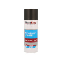 PlastiKote Trade Metal Spray Paint & Primer Matt Black 400ml