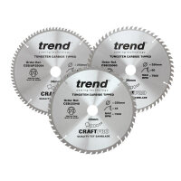 Trend CraftPro Table Saw Blade 250x30mmx48T/60T/84T (Pack 3)