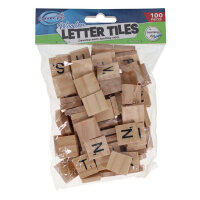 Clever Kidz Pack of 100 Wooden Letter Tiles - Educational Learning Set