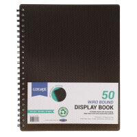 Concept 50 Pocket Black Wiro Display Book A4 - Durable & Stylish