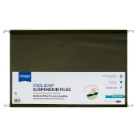 Concept Foolscap Reinforced Suspension Files Pack of 5 - Durable Green Folders