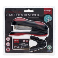 Concept Stapler & Remover Set with Box of 500 Staples Assorted Colours - Handy Office Tool