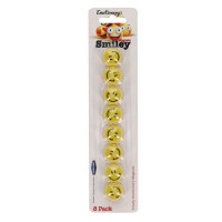 Emotionery Round Magnets Pack of 8 - 20mm Smiley - Fun Magnetic Decorations
